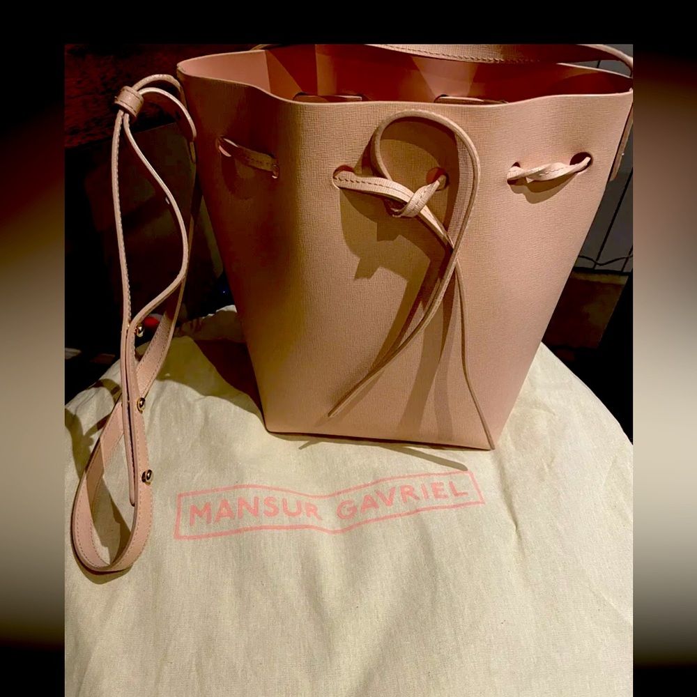 Mansur Gavriel small bucket bag in blush